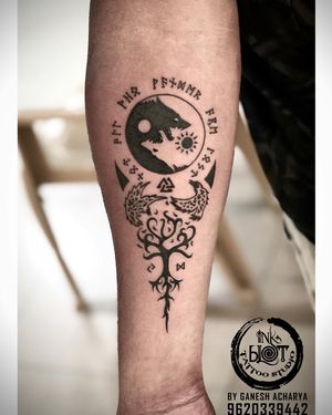 Viking tattoo done by Inkblot tattoos contact :9620339442