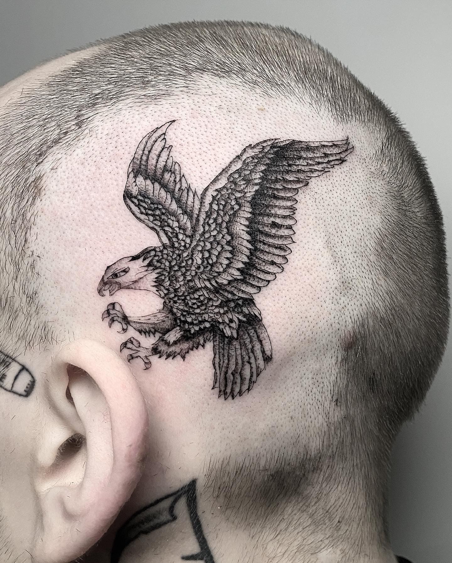 Eagle Tattoo Design On Neck - Tattoos Designs