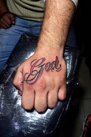 Lettering Tattoo. #meerut #getinkD #getinked #inkedmag #tattoodo #tat #inkbox #tattoosofinstagram #instagramtattoos #tattoosociety #tattooideas #tattooed #tattooworld #instagram #follow #body #art #tattoo #artist #love #work #saturday #letteringtattoo #red #scripttattoo #god #likeforlikes #followforfollowback 