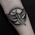 Moth blackwork tattoo by satanischepferde #moth #insect #small #armtattoo #black #dark #traditional # neotraditional ##blackwork #darkart #oldschool #ink