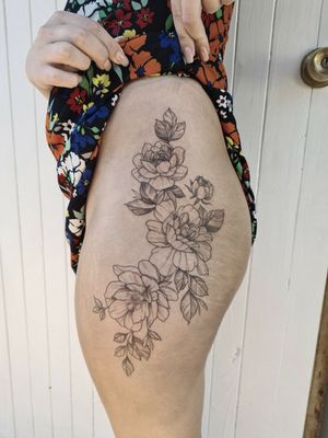 Floral side piece. 