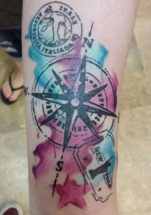 #watercolor #travel #compass 