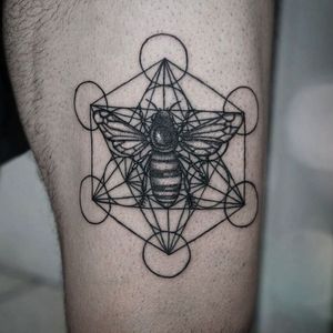 Bumblebee on a metatron's cube tattoo. Bee. 