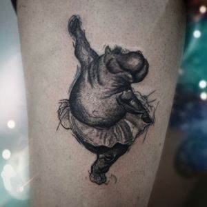 Hippo ballet tattoo. 