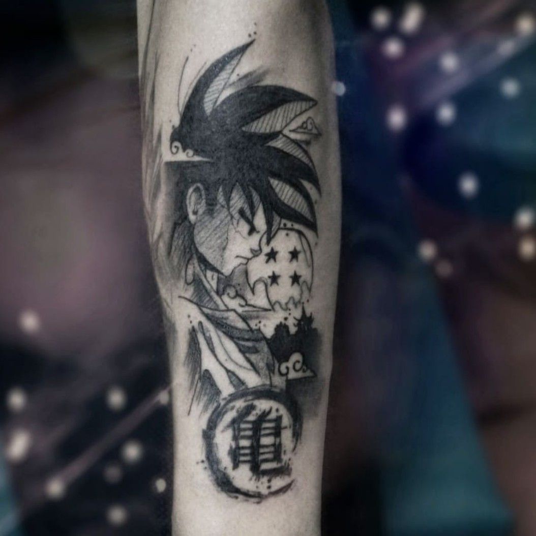 Inkinn  Tattoo Studio  GOKU  superman of the East comparing popularity  not power p And one of my fav characters   Follow INKINNTATTOOSTUDIO           