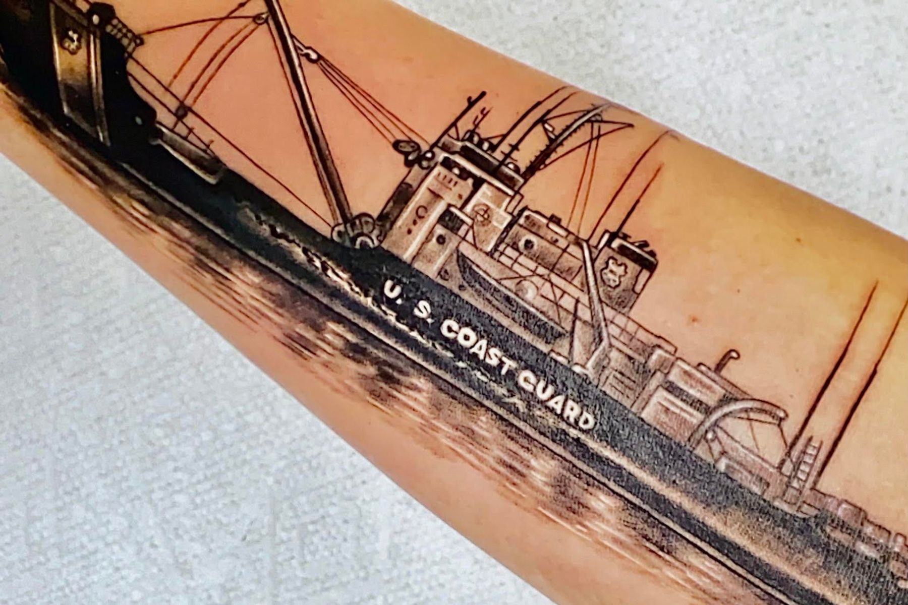 Tattoo uploaded by Dark Shadows Tattoo • Coast guard ship • Tattoodo