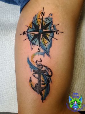Watercolor compass piece
