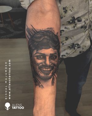 Portrait Tattoo by Bishal Majumder at Aliens Tattoo India.Checkout for more of this tattoos here- www.alienstattoo.com