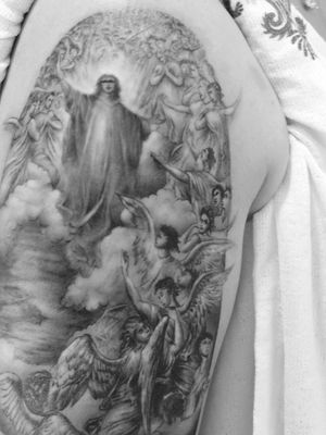 Jesus christ and angels tattooArtist :Çağdaş Mutlu