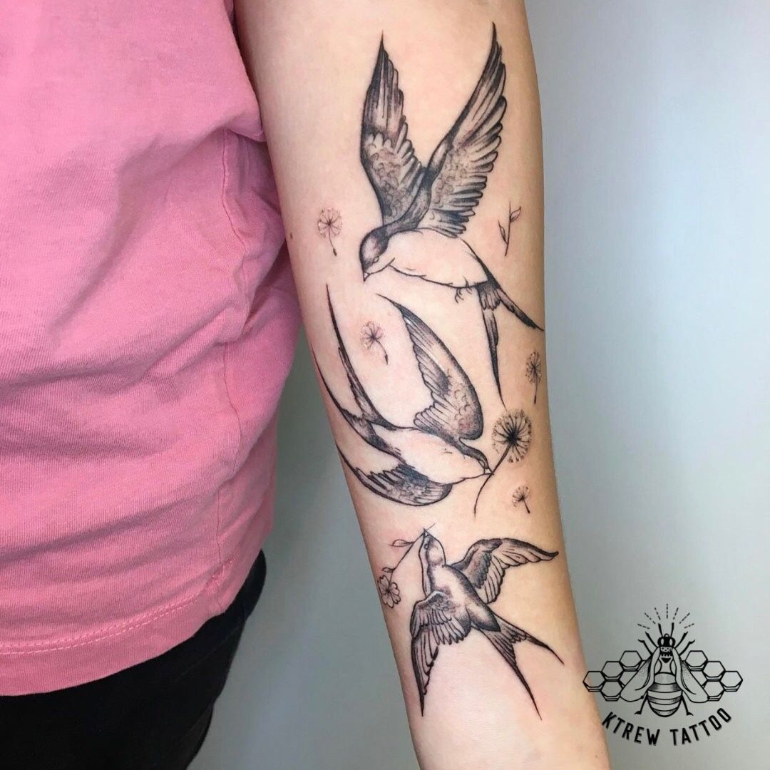 Little outline swallow tattoo - Tattoogrid.net