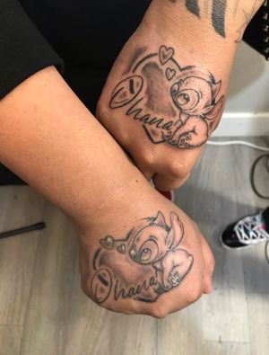 Ohana Lilo and Stitch matching tattoos 