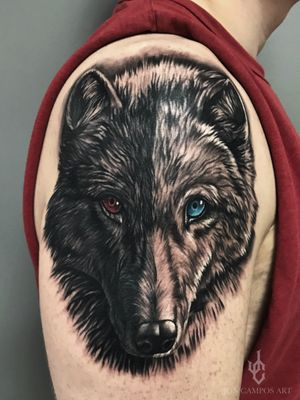 Wolf tattoo done by Jon Campos 