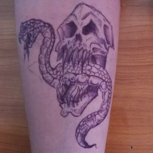 Snake and skull