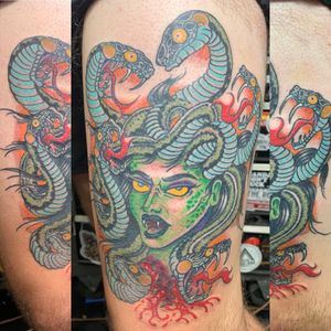 Neo Traditional Medusa on the Thigh