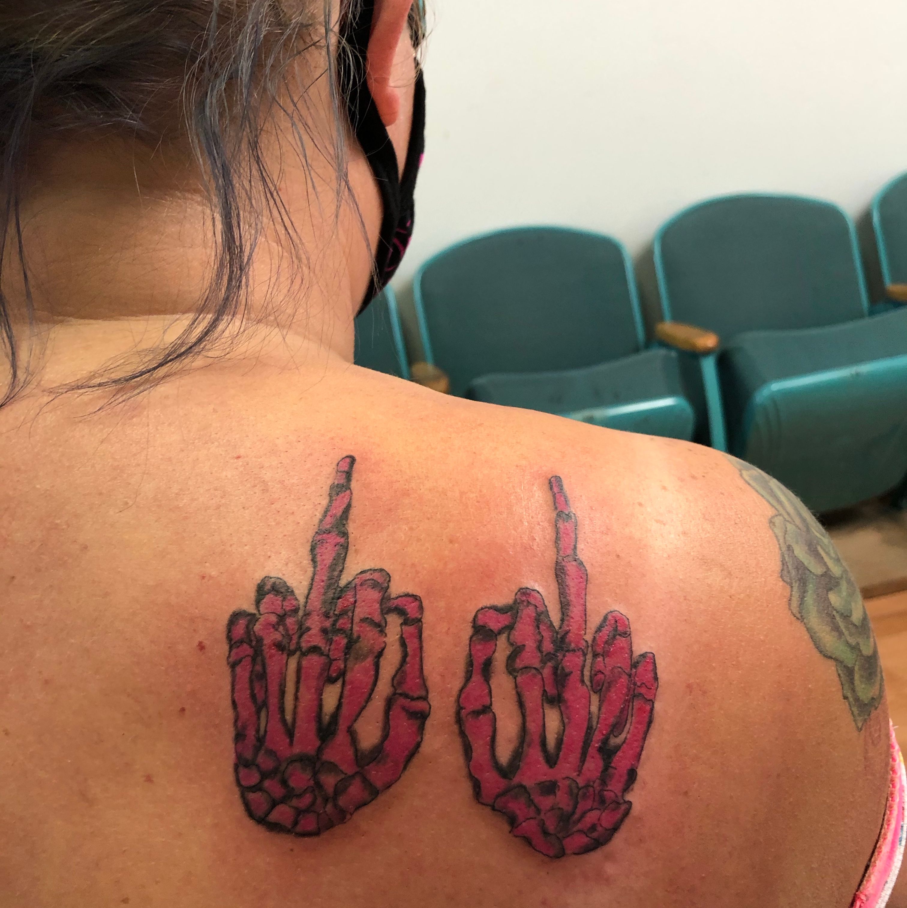 skeleton hand tattoos for girls
