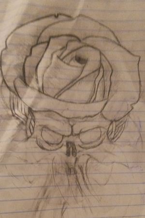 Rose skull stencil idea