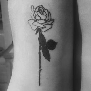 Rose black and white. First real tattoo.