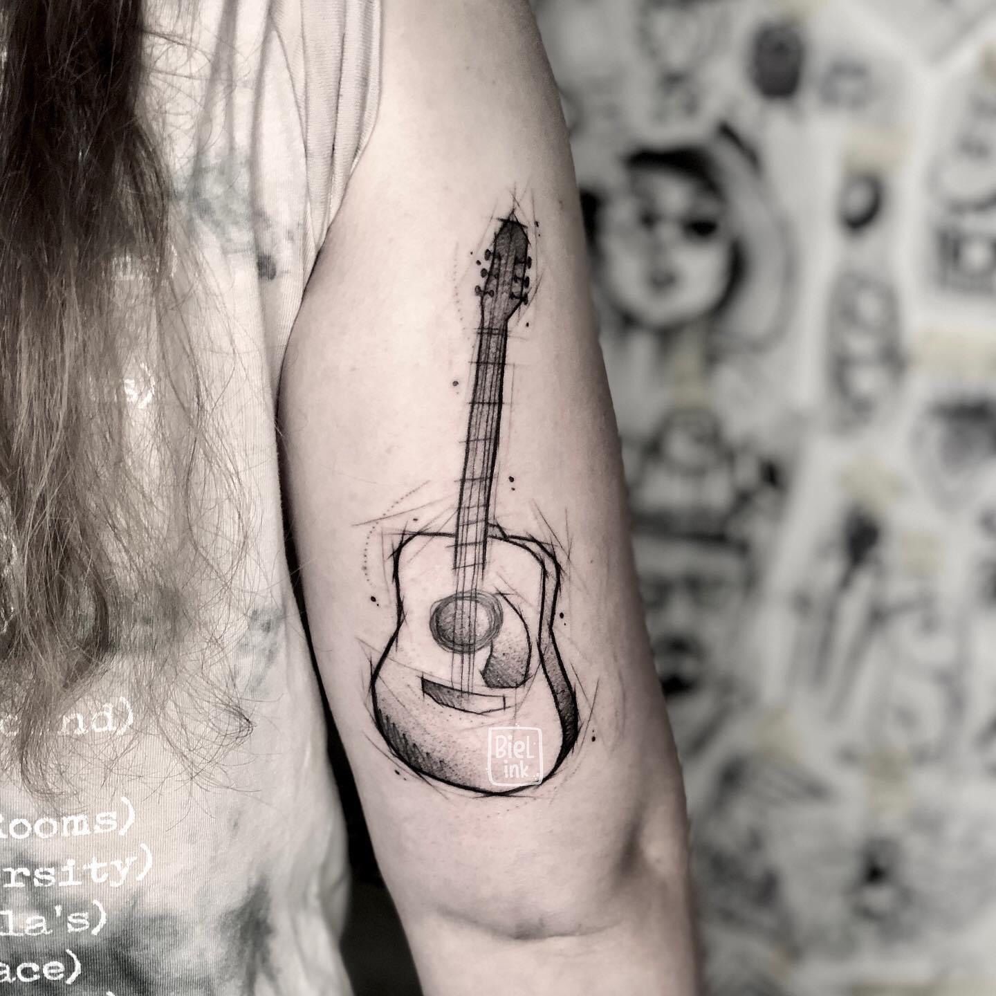 101 Awesome Guitar Tattoo Ideas You Need To See! | Outsons | Men's Fashion  Tips And Style Guide For 202… | Guitar tattoo design, Music tattoo designs, Guitar  tattoo