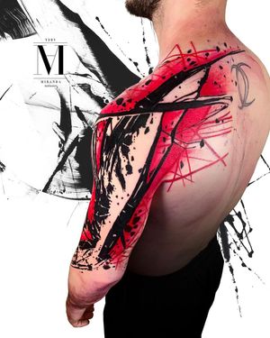 Abstract concept Avantgarde style tattoo...