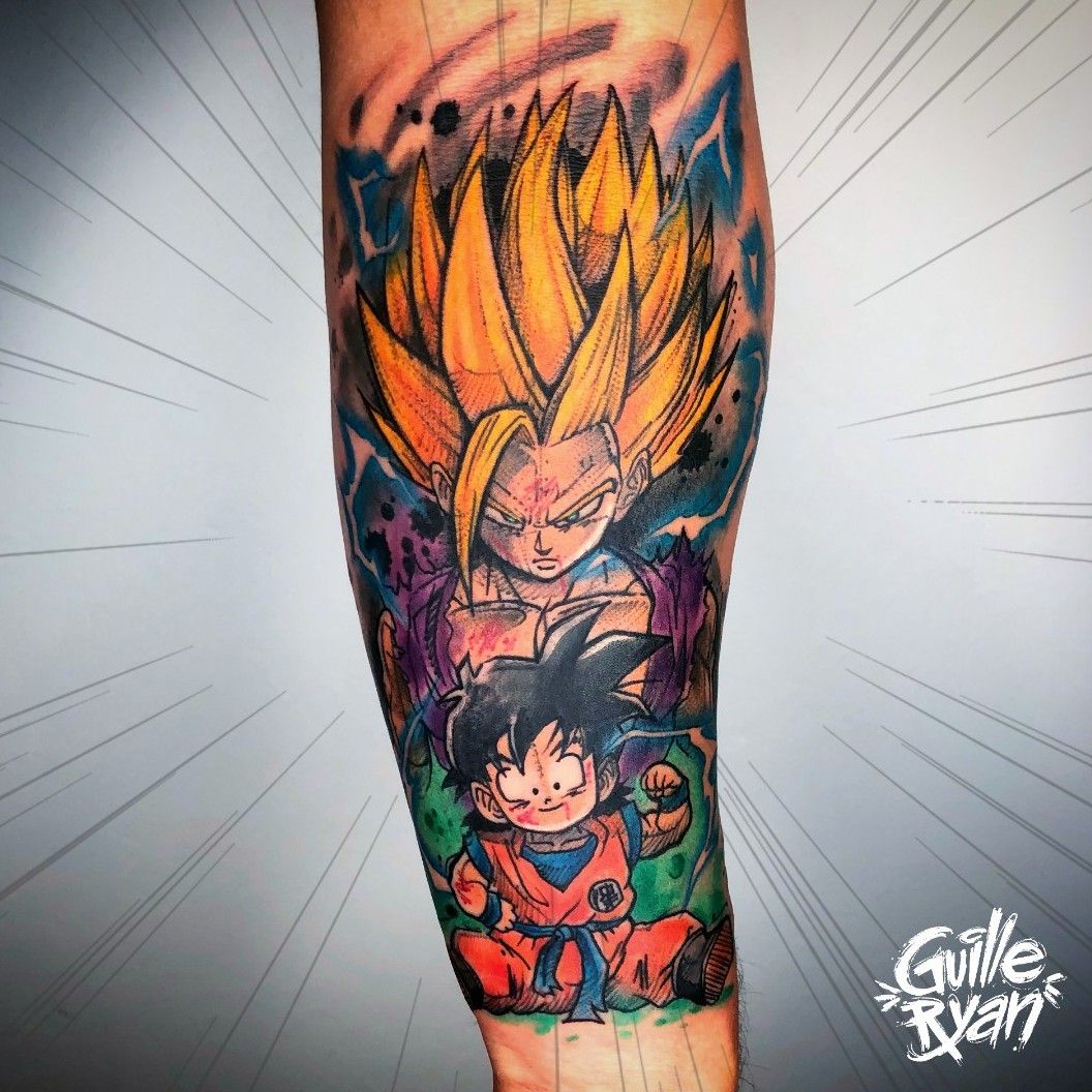Gohan and Goku Tattoo by Raquel Escudero  Tattoo Insider