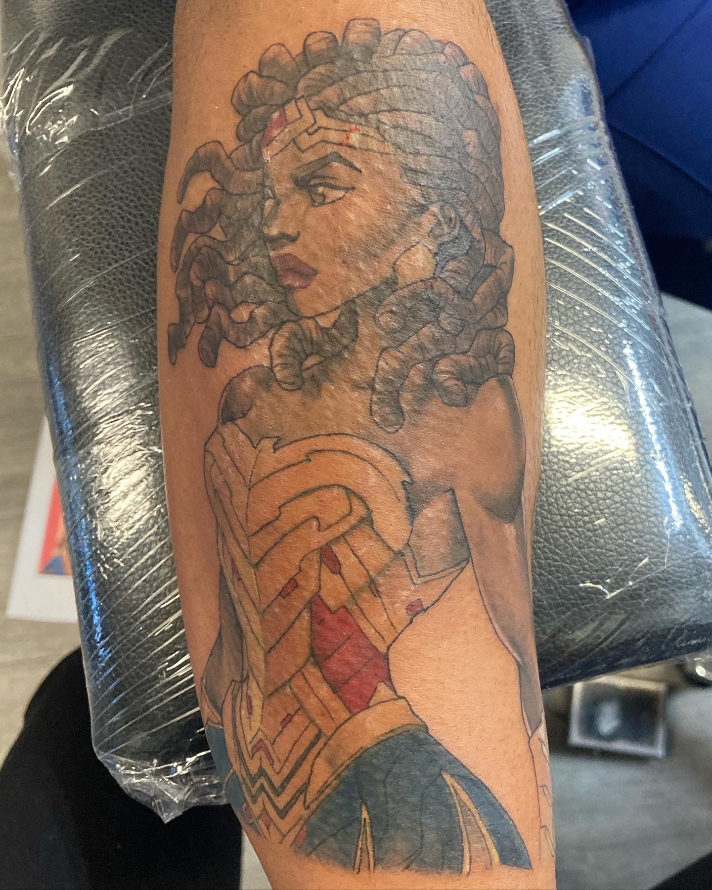 Wonder Woman! #tattoo #tattoos #eternalink #stencilstuff #peakneedles  #fkirons #wonderwoman #wonderwomantattoo #dccomics #dccomicstatto... |  Instagram