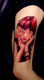 A realistic take on Junji Ito’s Tomie. Done on outer thigh in one 11 hour session