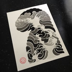 Japanese style water 1/2 sleeve painting