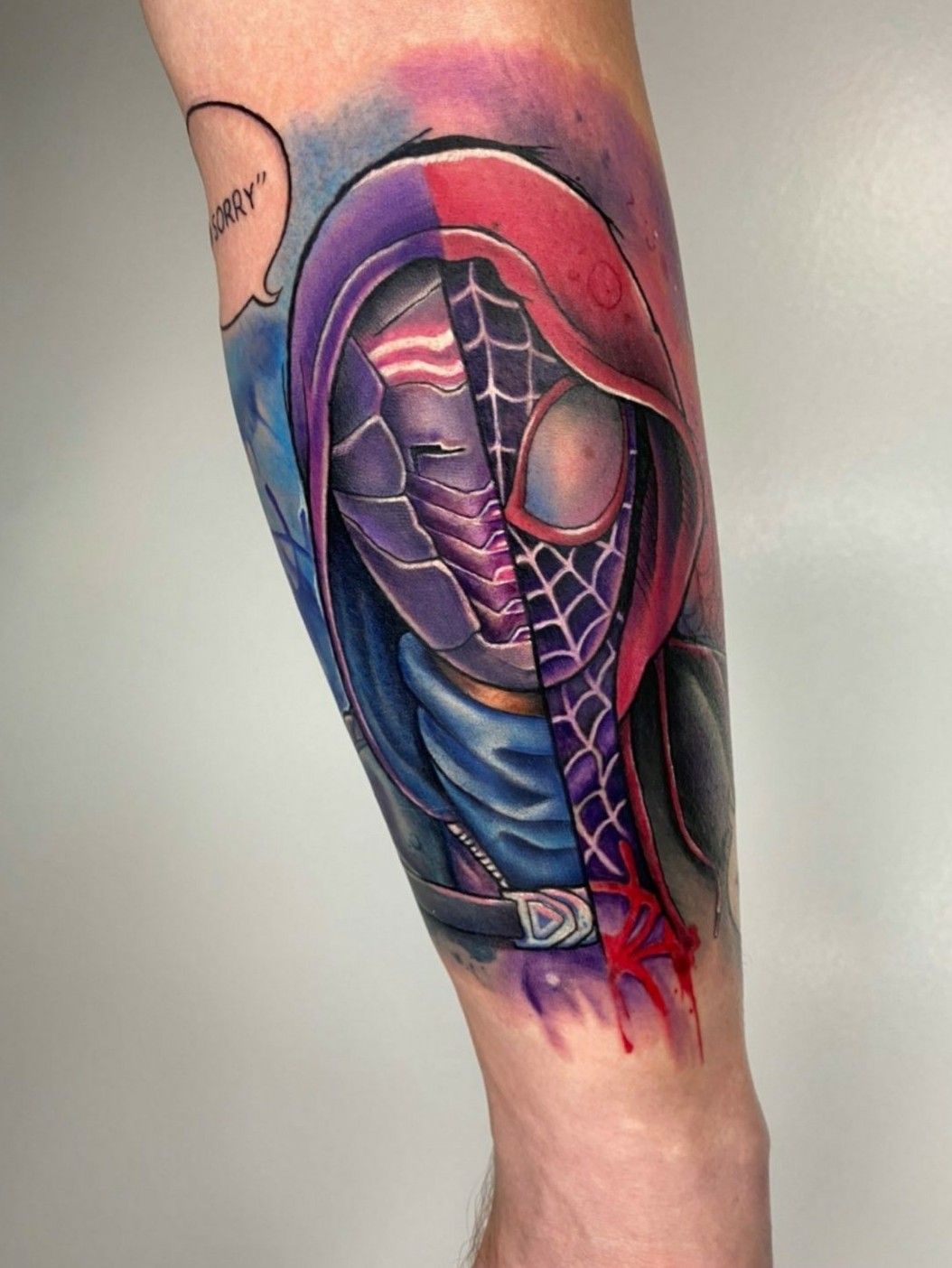 studio evoLve tattoo VA Beach on Instagram Tattoo by Zitman zitman  Super fun Miles morales SpiderMan tattoo today Loved it popping out from  shirt sleeve Ready when you are for