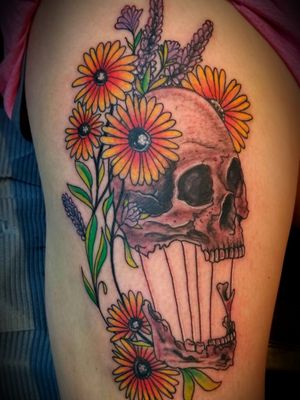 Floral skull hotair balloon 