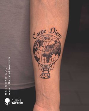 Travel Tattoo by Manohar Koli at Aliens Tattoo India.Checkout our website to see more travel tattoos - www.alienstattoo.com