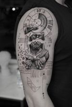 Hercules • • Sponsored by @eztattooing @panormostattoo  @tattoobull.lab #vselect #vselectcartridges  #tattoo #art #history #lion #statue #composition #bodyart #davinci #esquisse #blackandgreytattoo #black #ink #inkstinctsubmission ##blackwork #tatts #inkedmag #tattooist #artist #sametyamantattoos #tattoodo #design #tattoodesigner
