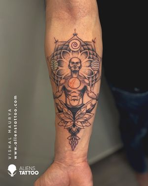 Religious Tattoo by Vishal Maurya at Aliens Tattoo India.Visit our website to see more of this tattoos here - www.alienstattoo.com