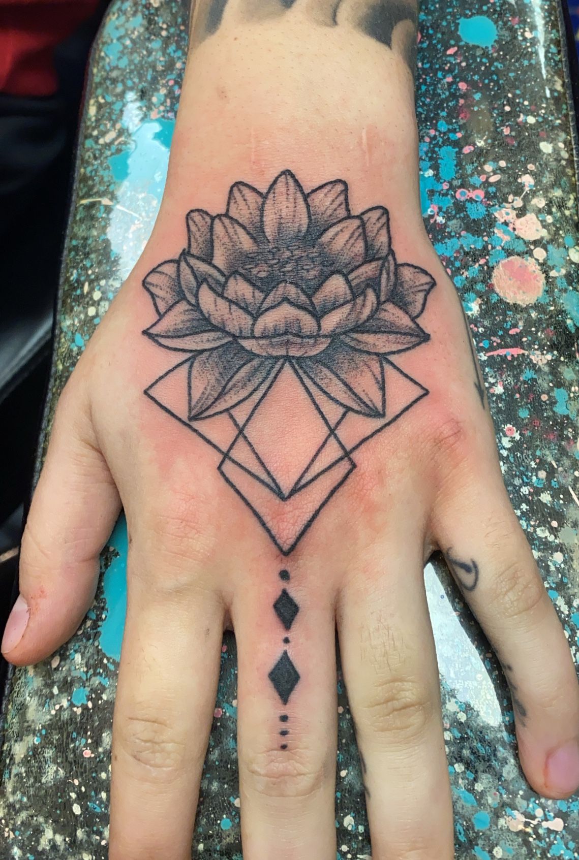 Tattoo uploaded by Miss Morgan • Lotus and geo • Tattoodo