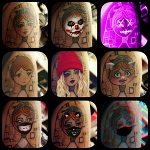 Snapchat filters on Russian stacking doll tattoo