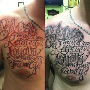 Freehand lettering tattoo