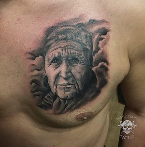Grandmother portrait tattoo