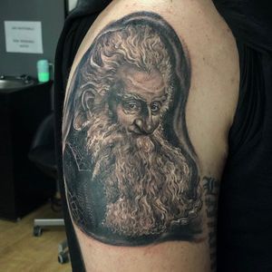 Hobbit portrait tattoo