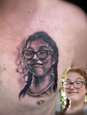 Daughter chest tattoo