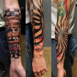 Fantasy sleeve tattoo portrait tattoo