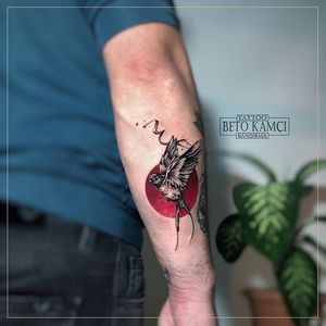 Kızıl Ay & Kuş Dövmesi -Red Moon & Bird Tattoo
