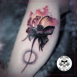 Renkli Çiçek Dövmesi - Watercolor Flower Tattoo