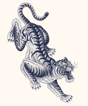 Available tiger. ....#tattoo #tattoodesign #tattooflash #illsontattoo #traditionaltattoo #oldschool #blackwork #blackworktattoo #tiger #tigertattoo #drawing 