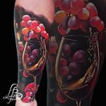 wineglass and grapes