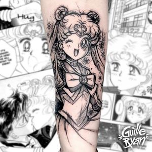 Sailor Moon (sketch style) Hecho en @whynot.tattoo AGENDA ABIERTA BARCELONA guilleryanarttattoo@gmail.com . . . . #sailormoon #sketchstyle #reel #otakus #animetattoos #animespain #tattoos #japanese #kawaii #mangaart