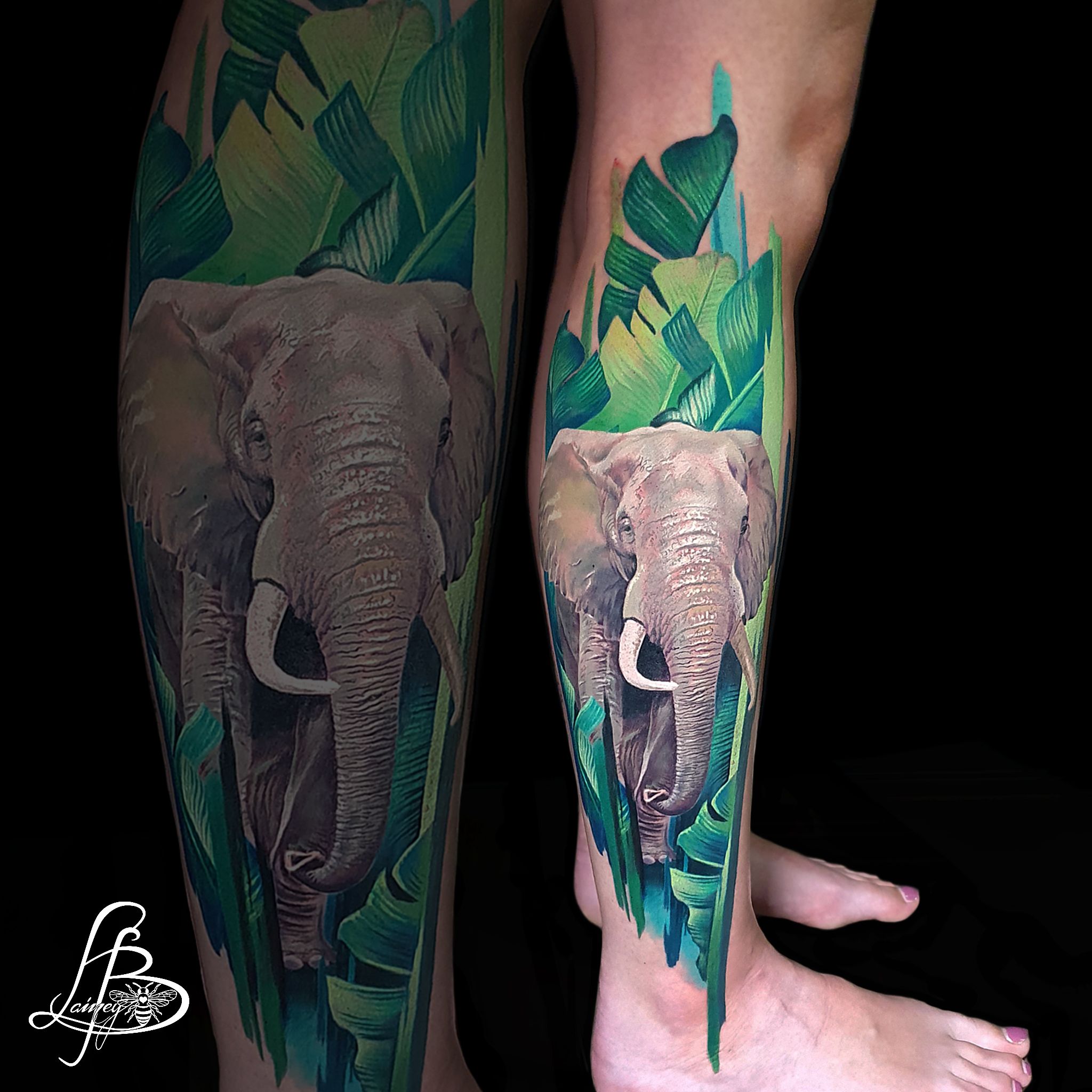 jungle themed leg tattooTikTok Search