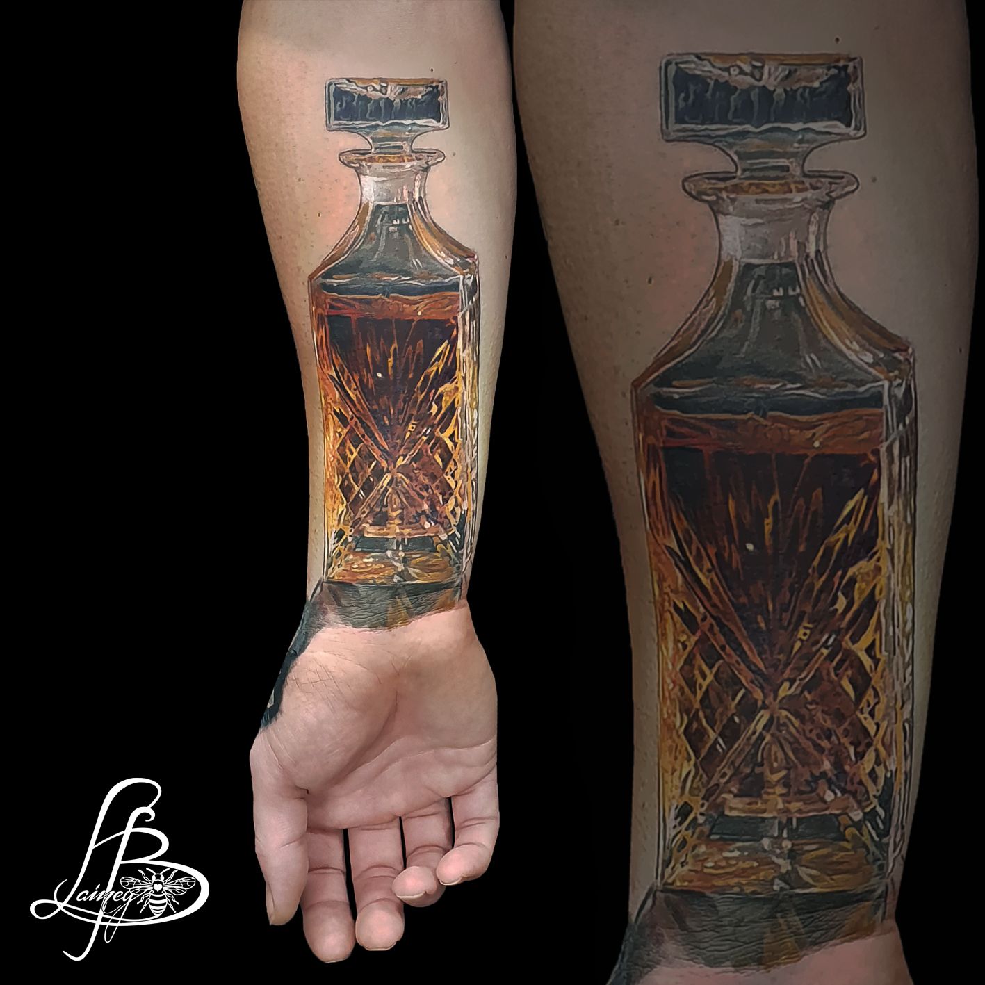 Whiskey Tattoo  Bottle tattoo Wrist tattoos for guys Wine glass tattoo