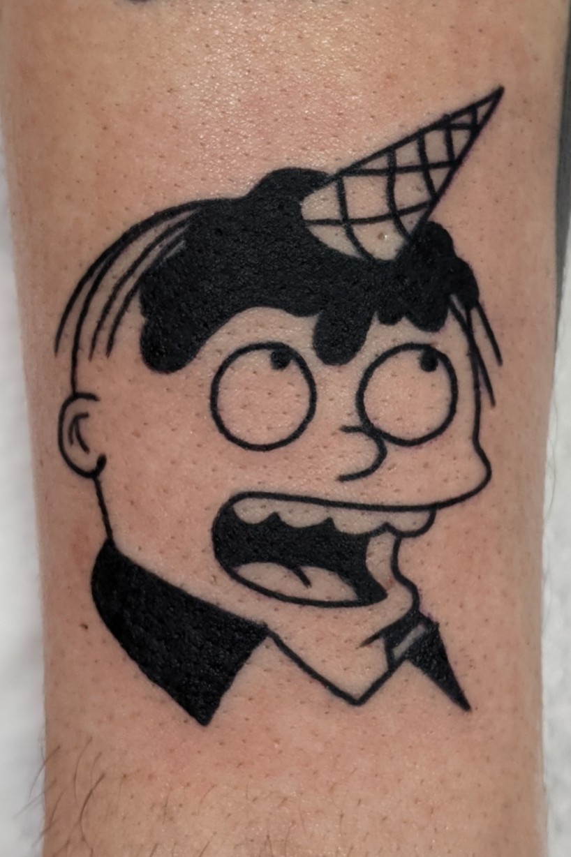 Ralph Wiggum Unitard by Timo at Shockers, Balingen, GER : r/tattoos