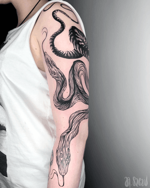 Freehand double headed snake