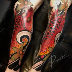 koi tattoo thigh