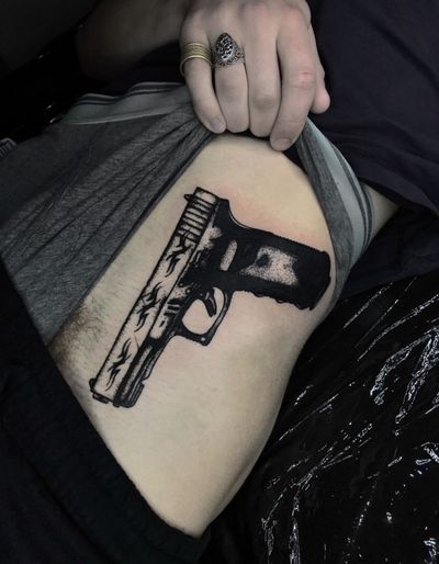 simple gun tattoos designs